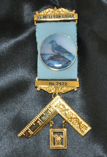 Craft Past Masters Breast Jewel (i) - Enameled Letters with Bespoke Crest on Ribbon